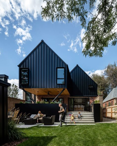 Cantilever Architecture, Renovation Facade, Mod House, Denver Modern, Colorado Design, Rabbit House, Metal Cladding, Outdoor Patio Space, Brick Facade