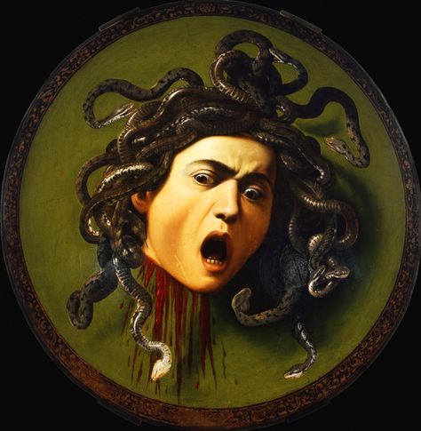 Medusa Caravaggio, Painting Snake, Visual Illustration, Caravaggio Paintings, Medusa Art, Istoria Artei, Uffizi Gallery, Peter Paul Rubens, Art Print Display