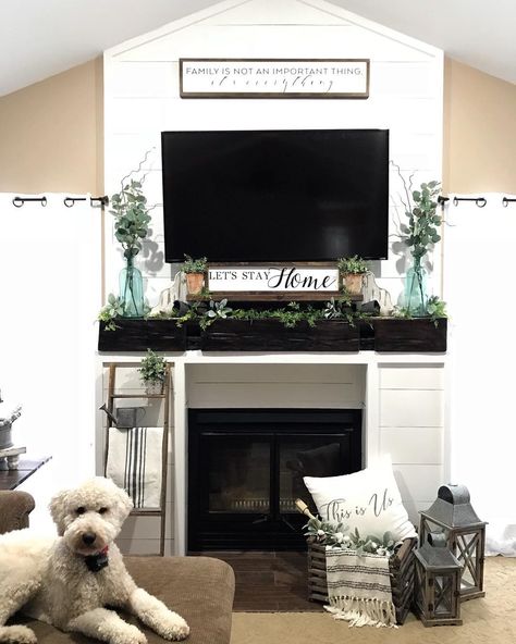 Mantel Tv Decorating Ideas, Mantle Decor With Tv And Sound Bar, Hiding Sound Bar On Mantel, Spring Mantle Decor With Tv, Mantel Decorating Ideas With Tv Everyday, Tv Mantel Decorating Ideas, Tv Mantle Decor, Mantle With Tv Decorating Ideas, Mantel Decorating Ideas With Tv