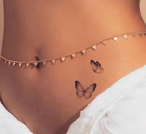 Font Tato, Stomach Tattoos Women, Tato Minimal, Waist Tattoos, طابع بريدي, Small Pretty Tattoos, Petite Tattoos, Japanese Tattoos, Pretty Tattoos For Women