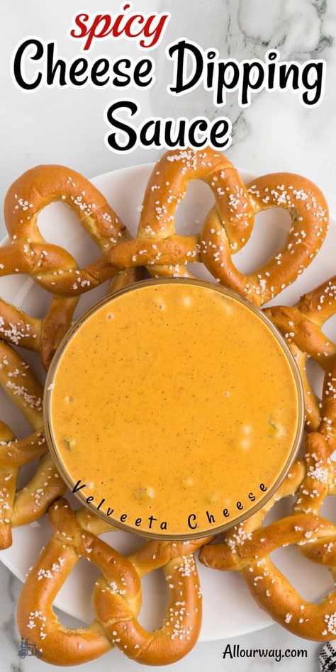 Cheese Sauce For Pretzels, Sauce For Pretzels, Spicy Cheese Sauce, Velveeta Cheese Dip, Spicy Cheese Dip, Cheesy Dips, Easy Cheese Dip, Pretzel Recipes, Delicious Sauces