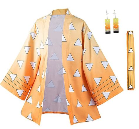 Giyuu Halloween, Belt Coat, Halloween Suits, Kamado Tanjirou, Tomioka Giyuu, Costume Anime, Cardigan Kimono, Kimono Coat, Color Block Cardigan