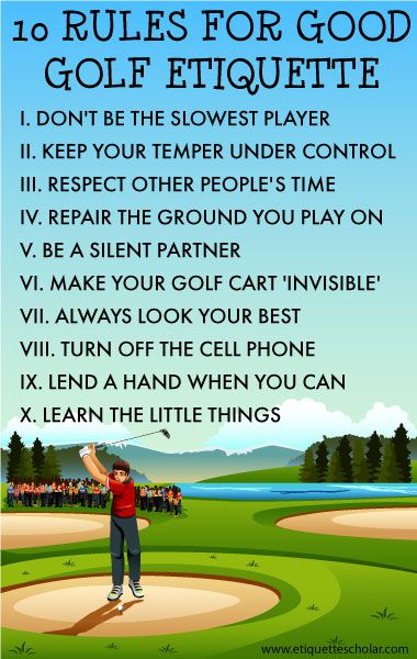 10 Rules for Good Golf Etiquette Golf Terms, Golf Etiquette, Etiquette Rules, Golf Inspiration, Golf School, Mini Golf Course, Golf Rules, Golf Tips For Beginners, Golf Quotes