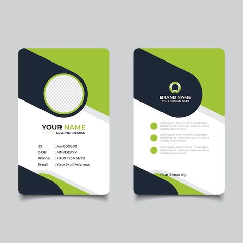 Modern Id Card Design, Page Background Design, Identity Card Design, Digital Advertising Design, Image King, Company Id, Lions Photos, Vertical Business Cards, School Id