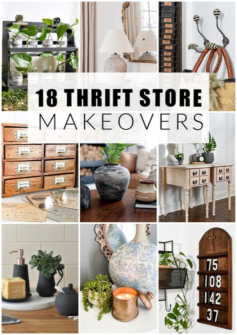 Incredible thrift store makeovers that will inspire you to buy used and create a beautiful home for less! #thrifting #thriftstorefinds #budgetdecor Thrift Flip Decor, Thrift Store Crafts Upcycling, Antique Mirror Diy, Thrift Store Upcycle, Thrift Store Makeover, Vintage Jewelry Diy, Thrifted Decor, Thrift Store Diy, Thrifted Home Decor