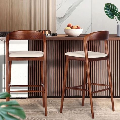 Just found this amazing item on AliExpress. Check it out! $301.13 | Nordic Solid Wood Bar Chairs Light Luxury Bar Stool Home Kitchen High Bar Stools Simple Front Desk Reception Bar Chair with Back