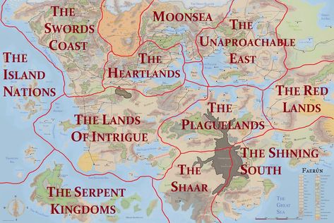 Regions of Faerun Forgotten Realms Map 5e, Faerun Map, Forgotten Realms Map, Dnd Elves, Middle Earth Map, Village Map, Map Drawing, Dnd World Map, Dnd World