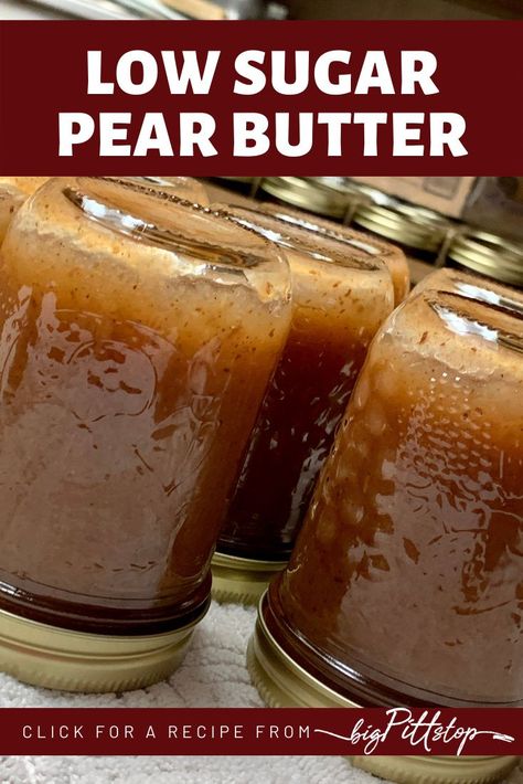 With the warm flavors of fall spices, this Slow Cooker Spiced Pear Butter is a perfect treat for homemade biscuits or a simple piece of toast. Lighted up with sugar alternatives, and essential oils to bring about more flavor. I use wild pears from a tree in my papa's back yard, but grocery store pears would work as well. #applebutter #fallfruitrecipes #pearrecipes #whattodwithpears #fruitspread Wild Pear Recipes, What To Do With Pears, Pear Recipes For Canning, Spiced Pear Butter, Cinnamon Pears, Pear Recipes Easy, Pear Preserves, Eating Seasonally, Low Sugar Jam