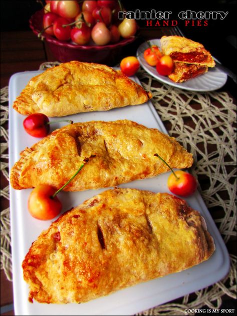 Fruit Hand Pies, Cherry Recipes Dessert, Cherry Jam Recipes, Rainier Cherries, Cherry Hand Pies, Cherry Pie Recipe, American Foods, Salted Caramel Fudge, Cherry Jam