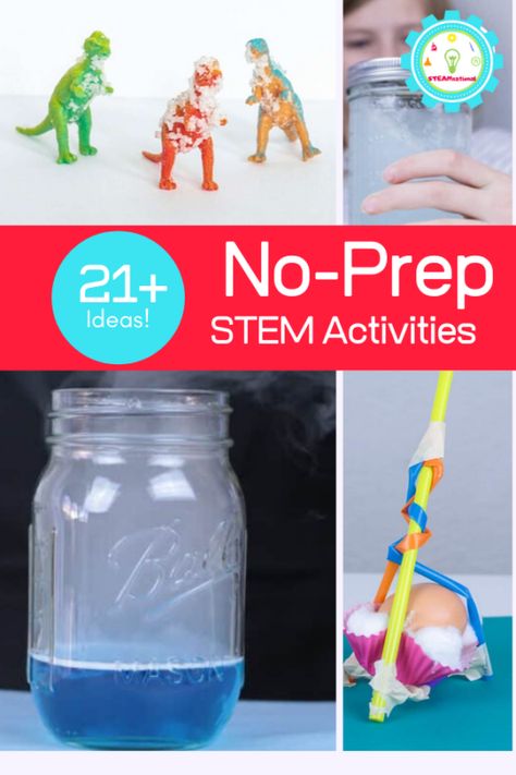 This list of no-prep STEM activities right here that will help save your time and sanity in and out of the classroom. No Prep Stem Activities, Tornado In A Jar, Simple Stem Activities, Cloud In A Jar, Stem Lessons, Preschool Activities At Home, Stem Activities Preschool, Easy Stem, Stem Curriculum