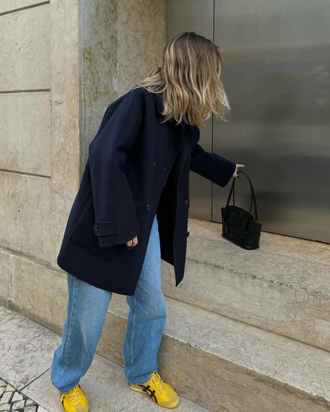 You had me at yellow #ootd #outfitideas #onitsukatiger #yellowsneakers #majegirls #winteroutfit #comptoirdescotonniers #bottegaveneta Yellow Sneakers Outfit, Outfits With Yellow, Yellow Ootd, Fashion 2025, Tennis Shoes Outfit, Casual Shoes Outfit, Yellow Sneakers, Yellow Shoes, Onitsuka Tiger