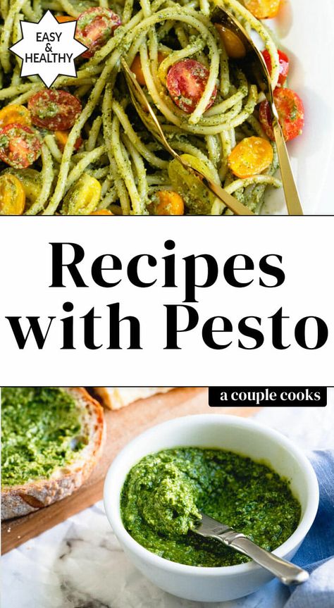 Pesto Ideas Healthy, Pesto Homemade Recipes, Cooking With Pesto Easy Recipes, What To Do With Pesto Sauce, Recipes That Use Basil Pesto, Uses For Pesto Sauce, How To Use Basil Pesto, Pesto Soup Recipes, What To Use Pesto With