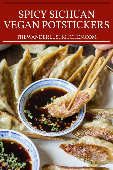 Delight in the fiery taste of Vegan Potstickers! Enriched with the distinctive spice of Sichuan peppercorns, these vegetarian Sichuan dumplings are designed to impress. Sichuan Dumplings, Potsticker Sauce, Vegan Potstickers, Potstickers Recipe, Sichuan Peppercorn, Sichuan Pepper, Vegan Baby, New Year's Eve Recipes, Hoisin Sauce