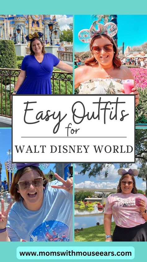 Comfort is key during your time at Walt Disney World, with lots of walking and hot temperatures - you won't want to wear bulky or uncomfortable outfits! Use these ideas to style cute outfits that are still comfortable to wear at Walt Disney World! Disney World Women’s Outfits, Disney World Summer Outfits Women, April Disney Outfits, Disney Outfit Over 40, Midsize Disney Outfits Summer, Disney World Outfits Women Spring, Disney World Outfits March, Cute Mom Disney Outfits, Mom Disney Outfit Spring