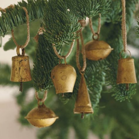 Mini Hanging Temple Bell Ornaments | VivaTerra Temple Bell, Pagan Christmas, Love Bells, Temple Bells, Bell Ornaments, Cow Bell, Photo Ornaments, Christmas Ornament Sets, Christmas Bells