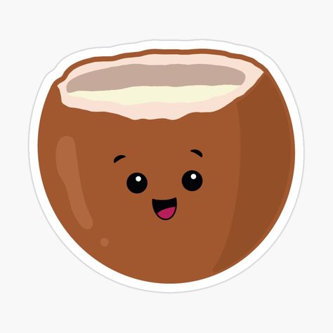 Get my art printed on awesome products. Support me at Redbubble #RBandME: https://www.redbubble.com/i/sticker/Kawaii-Coconut-by-MerakiiiDesigns/77503715.EJUG5?asc=u Kawaii Coconut, Coconut Sticker, Cute Coconut, Top Artists, Sticker Design, Sell Your Art, My Art, Awesome Products, Vinyl Sticker