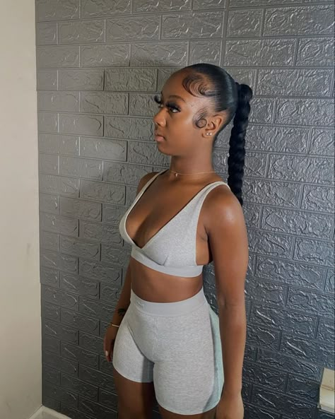 Hbcu Fashion, Weave Ponytail Hairstyles, Braids Hairstyles Pictures, Two Braids, Chill Outfits, Sleek Ponytail, Girls Summer Outfits