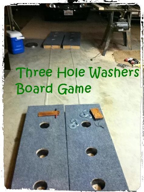 My girlfriends grandparents are part of the elks lodge, they play this game a lot. They say that this game was created by the lodge; I can neither confirm nor ... Washers Game Diy, Washer Boards, Washer Toss Game, Horseshoe Game, Washers Game, Washer Toss, Diy Yard Games, Outside Games, Toss Game