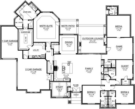 Modern-farmhouse House Plan - 4 Bedrooms, 4 Bath, 4440 Sq Ft Plan 63-700 Exterior Wall Materials, European Style Homes, French Country House Plans, Family Room Fireplace, French Style Homes, Monster House Plans, Building Information Modeling, Farmhouse Style House Plans, Hip Roof