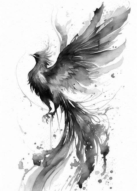 Black And White Phoenix Tattoo, Flying Phoenix Tattoo, Most Beautiful Tattoos, Unique Hand Tattoos, Fenix Tattoo, Shoulder Movement, Rising Phoenix Tattoo, Phoenix Drawing, Sketch Style Tattoos