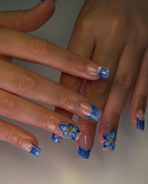 On theme with Greece 🇬🇷 🧿🦋 #bluenails #abstractnails #summerset #instagram #explorepage #nails #nailsnailsnails #nailtech #nailart #fyp #nailtrends #london #londonnails #londonnailtech #eastlondonnailtech #eastlondonnails #eastlondon London Nails, Girly Acrylic Nails, Really Cute Nails, I Love Nails, Summer Set, Love Nails, Summer Clothes, Nail Trends, Blue Nails