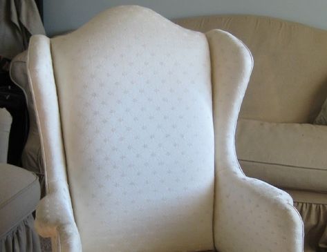 Linen Wingback Chair, Wingback Chair Slipcovers, Custom Slipcovers, Wingback Chairs, Linen Chair, Before And After Pictures, Shabby Chic Style, Slipcovers For Chairs, Wingback Chair