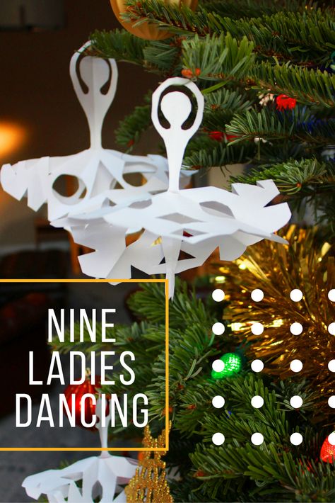 Nine Ladies Dancing- 12 Days of Christmas Paper Craft 12 Days Of Christmas Crafts For Kids, 12 Days Of Christmas Decorations, 12 Days Of Christmas Decorating Ideas, Nine Ladies Dancing Ideas, 12 Days Of Christmas Decor, 12 Days Of Christmas Tree Theme, 12 Days Of Christmas Costumes, 12 Days Of Christmas Tree Decorations, 9 Ladies Dancing 12 Days