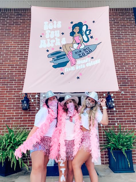 Space Bid Day, Cowgirl Bid Day, Bid Day Outfits, Space Cowgirl, Bid Day Themes, Fall 23, Day Outfits, Bid Day, Party Activities