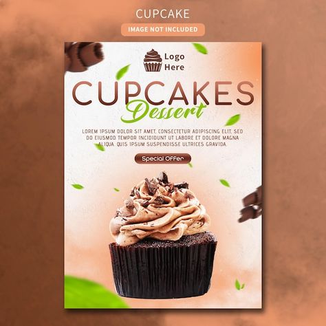 Cupcake dessert chocolate poster design | Premium Psd #Freepik #psd #cakes #cupcakes #advertising-design #poster-design Cupcake Advertisement Poster, Cake Advertising Poster, Chocolate Poster Design, Cake Poster Design, Chocolate Poster, Cake Poster, Dessert Chocolate, Dessert Cupcakes, Event Food