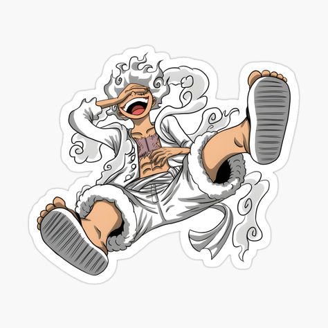 Luffy Gear 5 Sticker, Png Prints, Luffy Nika, One Piece Gear 5, Meme Chat, One Piece Logo, Stickers Cool, One Piece Cartoon, Luffy Gear 5