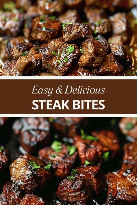 BEST STEAK BITES RECIPE Steak Bites Dinner Recipes, Beef Tip Appetizer Steak Bites, Beef Bites Recipes, Best Steak Bites, Steak Bites Recipes, Grilled Steak Marinade, Steak Appetizers, Cooking The Best Steak, Sirloin Recipes