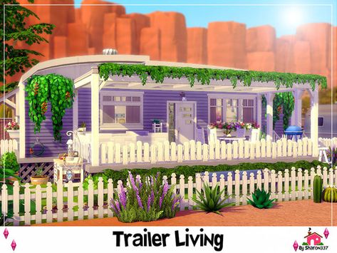 Trailer Home Interior, Sims 4 Trailer, The Sims 4 Lots, Sims 4 House Plans, Sims 4 House Building, Trailer Living, House Floor Design, Sims 4 House Design, Casas The Sims 4