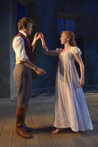 Rebekah Brockman (Thomasina Coverly) and Jack Cutmore-Scott (Septimus Hodge) in A.C.T.’s production of Tom Stoppard’s Arcadia, directed by Carey Perloff. Photo by Kevin Berne Regency Dancing, Waltz Pose, 1800 Aesthetic, Tom Stoppard, Ball Dancing, Ball Dance, Victorian Era Fashion, Time Is Precious, Victorian Couple