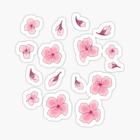 Falling Cherry Blossoms Sakura Japan Blossom Sticker Kawaii Cherry Blossom, Japan Stickers, Cherry Blossom Sticker, Sakura Petals Png, 3d Pen Stencils, Sakura Stickers Blossoms, Sakura Notebook, Cherry Blossom Petals, Sakura Cherry Blossom