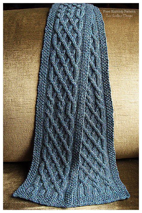 Long Celtic Cable Scarf Free Knitting Patterns - Knitting Pattern Irish Knitting Patterns, Mens Scarf Knitting Pattern, Mathematical Patterns, Irish Knitting, Braid Scarf, Crochet Scarf For Beginners, Celtic Braid, Knitted Mittens Pattern, Cable Scarf