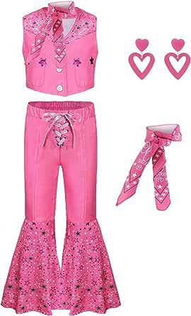 2023 MOVIE DOLLS CLOTHING: Inspired by the new doll movie, this girls movie role play set is perfect for little girls to dress up as the new fashionable cowgirl. Girls Cowboy Costume, 80s Cowgirl, Pink Cowgirl Costume, Costume Cowgirl, Cheerleader Halloween Costume, Plaid Skirt Set, Cowboy Costume, Kids Uniforms, Barbie Costume