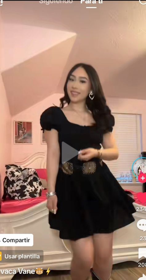 Black Vaquera Outfit, Vaquera Dress Outfit, Vaquera Dress, Quince Fits, Quince Outfits, Jaripeo Outfits, Baile Outfits, Mexican Outfits, Traje Cowgirl