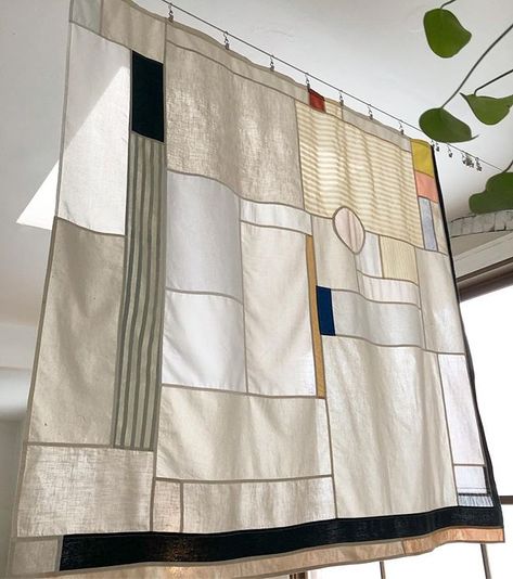 Adam Pogue (@iamadampogue) • Instagram photos and videos Pojagi Curtains, Patchwork Curtains, Dining Room Curtains, Quilt Modernen, Cool Curtains, Redecorate Bedroom, Diy Curtains, Apartment Inspiration, Dream Decor