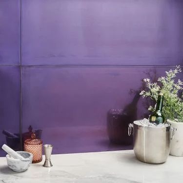 Porcelain Tiles for Flooring & Walls | TileBar.com Mirror Body, Purple Tile, Industrial Chic Wedding, Backsplash Wall, Purple Tone, Polished Porcelain Tiles, Butlers Pantry, Large Tile, Large Format Tile