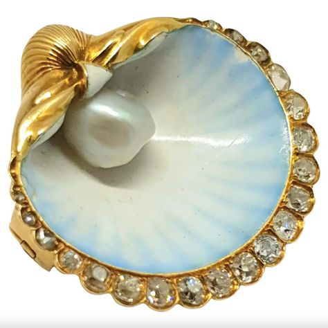 1stDibs pearl brooch Shell Brooch, Victorian Accessories, Pearl Jewels, Victorian Rings, Unusual Jewelry, Sea Pearl, Antique Necklace, Enamel Brooch, Gold Brooches