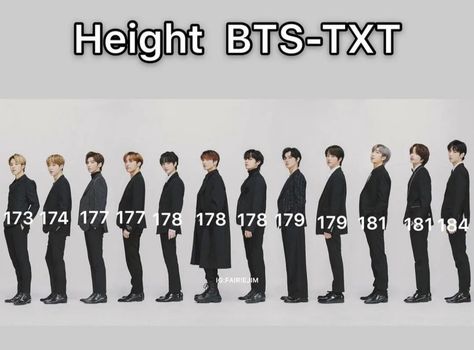 #bts #txt #bangtan #height #kpop Txt Height, Bts Big Hit, Bts And Txt, Hybe Family, Height Difference, Kpop Nails, Iconic Celebrities, Fandom Kpop, Hybe Labels