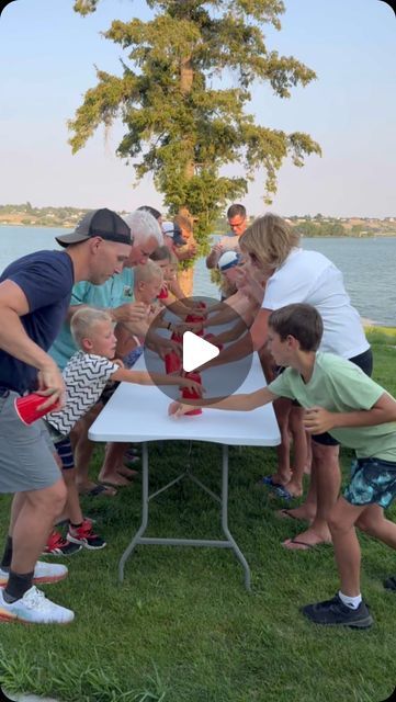 Sarah Molitor + Tim + Our 7 Kids • Family Life on Instagram: "This was a cup above all other games 🤣🥤 (see what I did there?). Play this next time you’re with a group of people! Thanks @agirlandagluegun for the inspo! Our family had a blast!" Fun Camping Games For Kids, Family Reunion Games For Kids, Family Games With Cups, Group Relay Games, Fun Family Challenge Games, Family Night Games Ideas At Home, Backyard Family Games, Cabin Games For Family, Family Games Picnics