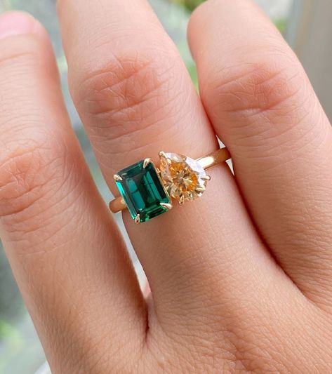 Diamond Ring Emerald, Wedding Rings Emerald Cut, 10k Gold Ring, Emerald Cut Rings, Ring Emerald, Moissanite Wedding Rings, Yellow Gold Engagement, Emerald Engagement, Moissanite Jewelry