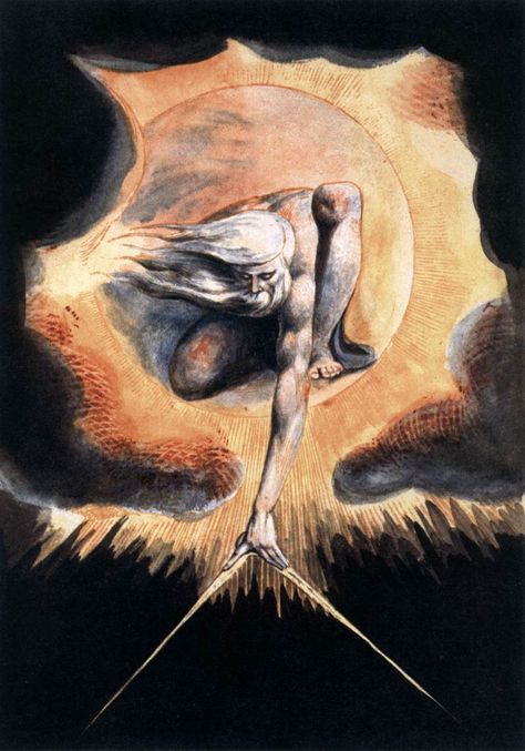 BLAKE, William The Ancient of Days 1793 Etching, pen, ink, watercolour on paper Stapleton Historical Collection, London William Blake Paintings, William Blake Art, Ancient Of Days, Poster Grafico, William Blake, Pen Ink, Water Based Ink, Art Reproductions, Washington Dc