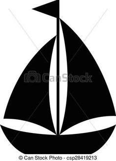 Cartoon Sailboat, Boat Clipart, Boat Images, Sailboat Drawing, Boat Silhouette, Boat Vector, Graphics Drawing, Applique Templates, Simple Cartoon