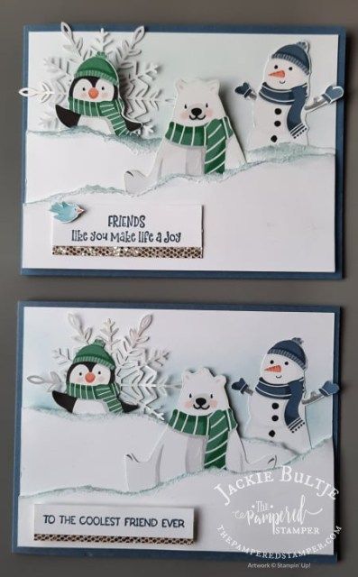 Penguin Christmas Cards, Penguin Cards, Playful Penguins, Christmas Cards Kids, Snowman Cards, Stampin Up Christmas Cards, Christmas Card Crafts, Stampin Up Christmas, Christmas Penguin