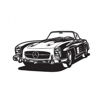 Classic Car Mercedes Benz Sl 10940 Classic Cars Tattoo, Mercedes Benz Tattoo, Mercedes Tattoo, Car Mercedes Benz, Car Mercedes, Car Tattoos, Car Vector, Classic Mercedes, Traditional Tattoo Art