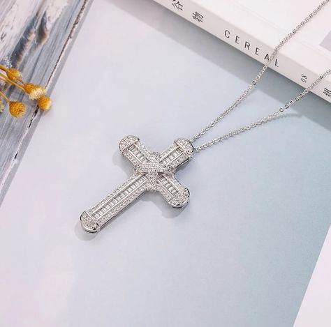 925 Silver Exquisite Bible Jesus Cross Pendant Necklace for Women #jewelrydesigner #jewelry #necklace #jewellery #jewelrydesign #jewelrylovers #gold #diamond #silver Jesus Cross, Jesus On The Cross, Cross Pendant Necklace, Jewelry Necklace, Necklace For Women, Cross Pendant, Gold Diamond, Womens Necklaces, 925 Silver