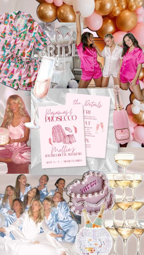 Prosecco Bachelorette, Bachelorette Party Themes, Bach Party, Bachelorette Weekend, Miami Florida, Bachelorette Party, Party Themes, Miami, Pajamas