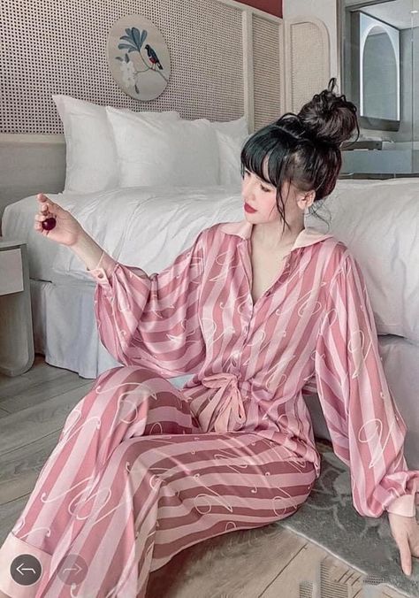 Korean Sleepwear Hot, Cute Period Outfit, Women Nightwear Outfit, Marriage Clothes, Nightwear Dress, Elegant Outfit Classy, Pajama Fashion, Sleepwear Fashion, Cute Sleepwear